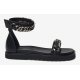 Billi Bi A1572 sandaler i sort skind med sorte kæder