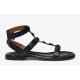 Billi Bi A1625 sandal i sort skind med remme og nitter