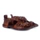 Bubetti 3446 sandal i vasket brun skind med fletremme