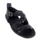 Bubetti 3446 sandal i vasket i sort skind med fletremme