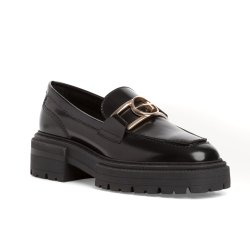 Tamaris 24709 loafer i sort poleret skind