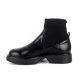 Wonders B-8224 støvle i sort skind med elastik detalje