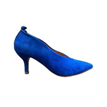 pumps i blå ruskind - Unik sko