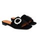 Billi Bi A4097 slip in sandal i sort ruskind  med spænde