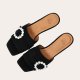 Billi Bi A4097 slip in sandal i sort ruskind  med spænde