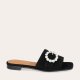 Billi Bi A4097 slip in sandal i sort ruskind  med spænde
