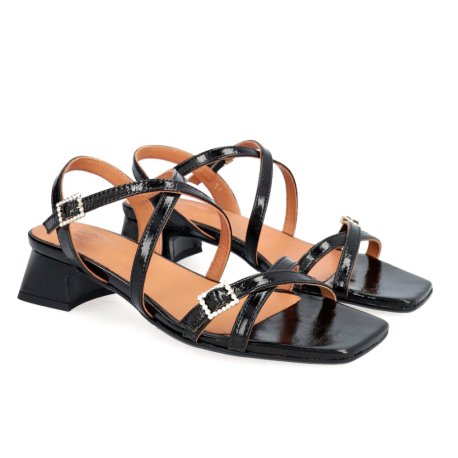 Billi Bi A4242 sandal i sort lakskind