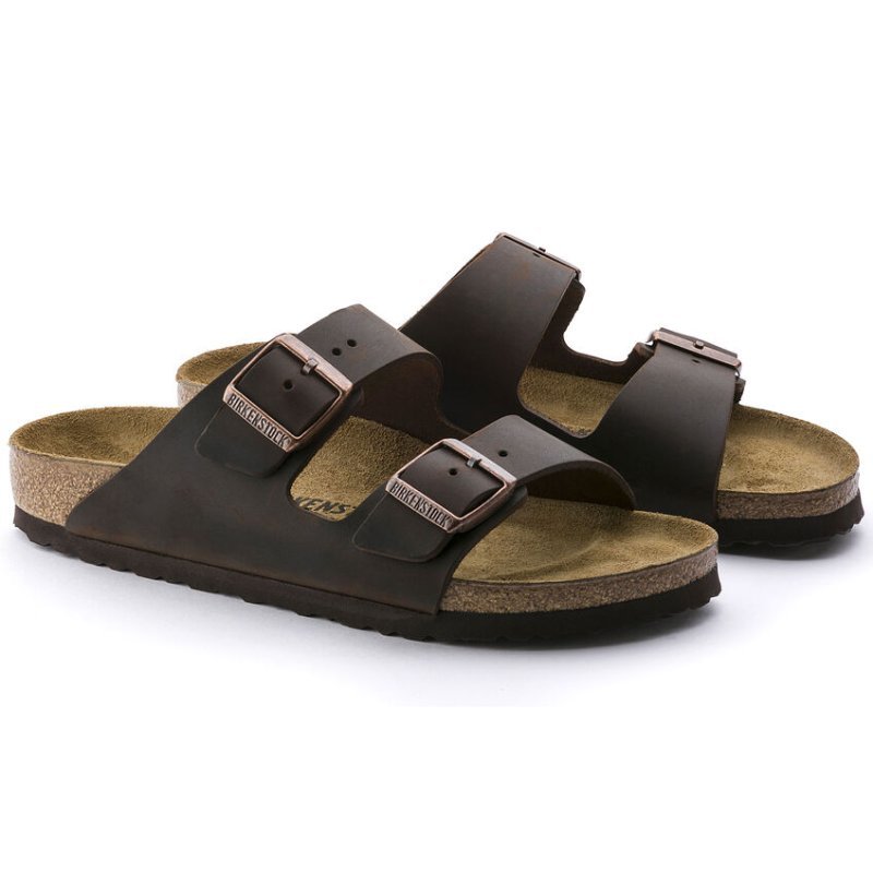 Halvtreds Pine Krympe Birkenstock Arizona Habana Brown Oiled Leather - Unik sko