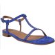 Billi Bi A4086 blå sandal med t-rem i blå ruskind