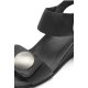 Cashott 61200369 CASALBERTA sandal i sort skind med kilehæl