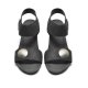 Cashott 61200369 CASALBERTA sandal i sort skind med kilehæl