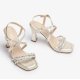 Unisa SABINO sandal med hæl i metallic guld