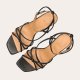 Billi Bi A2061 sandal i sort skind med tynde remme