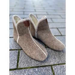 Bella Moda V23250 hjemmesko i beige med 100% uldfoer