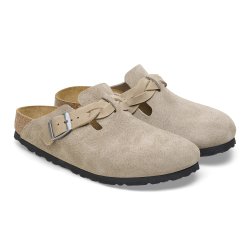 Birkenstock Boston Braided Suede Leather Taupe