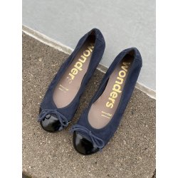Wonders  A-6134 ballerina i navy blå