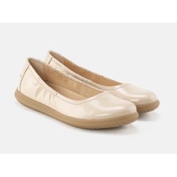 Nature Marie ballerina i beige lakskind