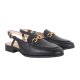 Unisa DEAN loafer i sort skind med slingback