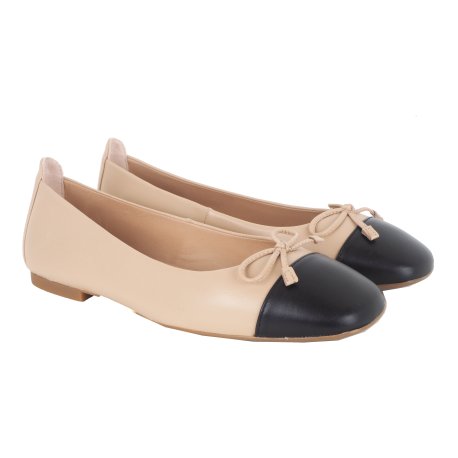 Unisa Belle ballerina i beige skind