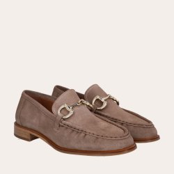 Billi Bi A6351 loafers i taupe ruskind