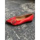 Pavement Saso sko i rød lakskind