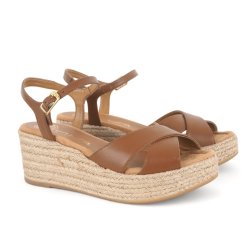 Unisa Kira sandal i cognac med plateau sål