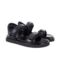 Billi Bi A6408 sandal i sort skind med velcro remme