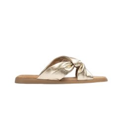 Unisa CAMBY slip in sandal i guld skind