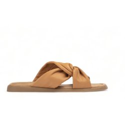 Unisa CAMBY slip in sandal i cognac skind