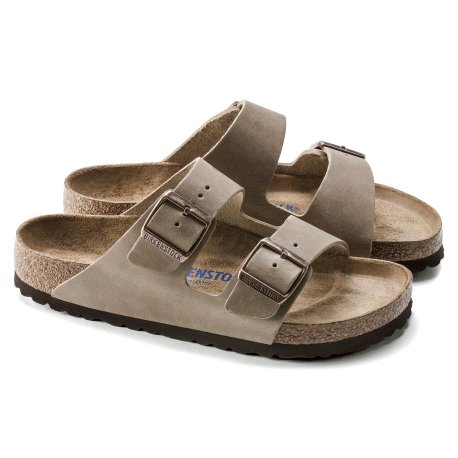 Birkenstock Arizona Tobacco Brown Oiled Leather med blød fodseng - Sko & Støvler: 35