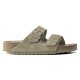 Birkenstock Arizona Suede Leather Faded Khaki med blød fodseng