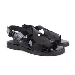 Pavement Terri sandal i sort lakskind