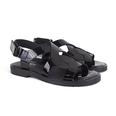 Pavement Terri sandal i sort lakskind