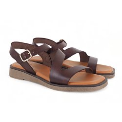 LBDK 230208 sandal i mørkebrun skind
