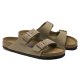 Birkenstock Arizona Suede Leather Taupe med blød fodseng