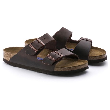 Birkenstock Arizona BRED Habana Brown Oiled Leather med blød fodseng - Sko & Støvler: 46