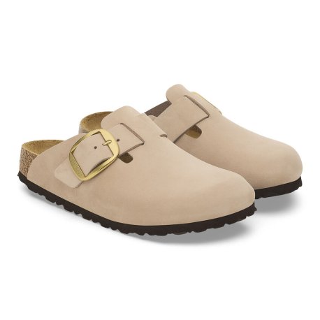 Birkenstock Boston Big Buckle (SMAL)  Sandcastle Nubuck Leather