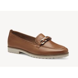 Tamaris 24200 loafer i brun skind med kæde