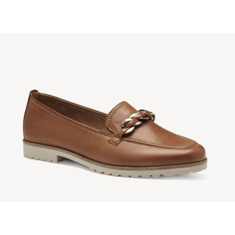 Tamaris 24200 loafer i brun skind med kæde
