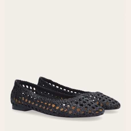 Billi Bi A8670 ballerina sko i sort flet