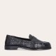 Billi Bi A8671 loafer i håndflettet sort skind