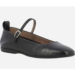 Wonders A-86101 ballerina sko i sort skind med rem