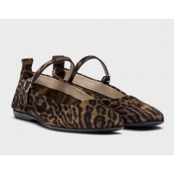 Wonders A-86101 ballerina sko i leopard printet ruskind