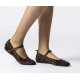 Wonders A-86101 ballerina sko i leopard printet ruskind