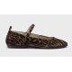 Wonders A-86101 ballerina sko i leopard printet ruskind