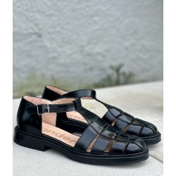 Wonders B- 9122 lukket sandal i sort skind