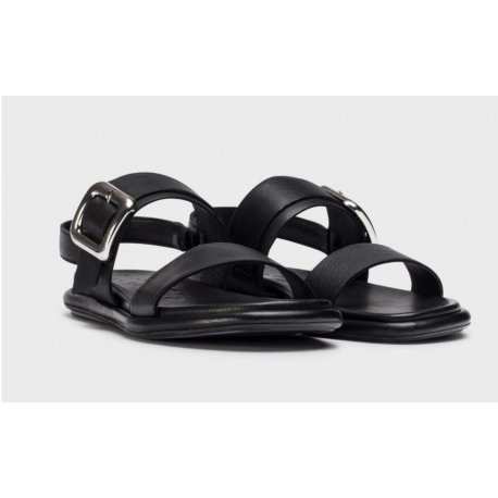 Wonders BT-8903 sandal i sort skind med spænde