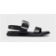 Wonders BT-8903 sandal i sort skind med spænde