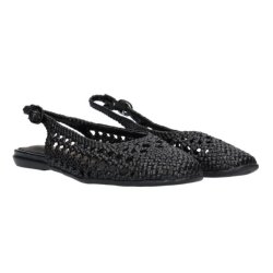 Wonders CH-1002 sko med slingback i sort flet