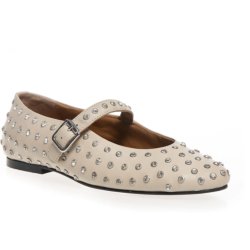 Copenhagen Shoes The Lovely Move ballerina i beige med nitter